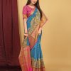 Blue Weaving Silk Kalamkari Pattu Saree gnp230023-2