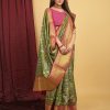 Green Weaving Silk Kalamkari Pattu Saree gnp230022