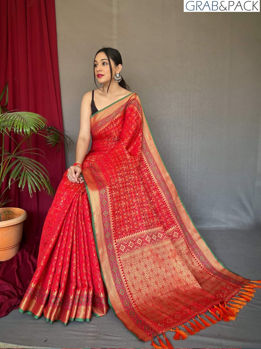 Red Patola Silk Saree GNP230010-2