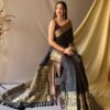 Trendy Black Soft Silk Woven Saree GNP230004-2.
