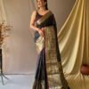 Trendy Black Soft Silk Woven Saree GNP230004