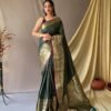 Trendy Green Soft Silk Woven Saree GNP230008