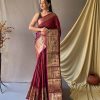 Trendy Magenta Soft Silk Woven Saree GNP230009