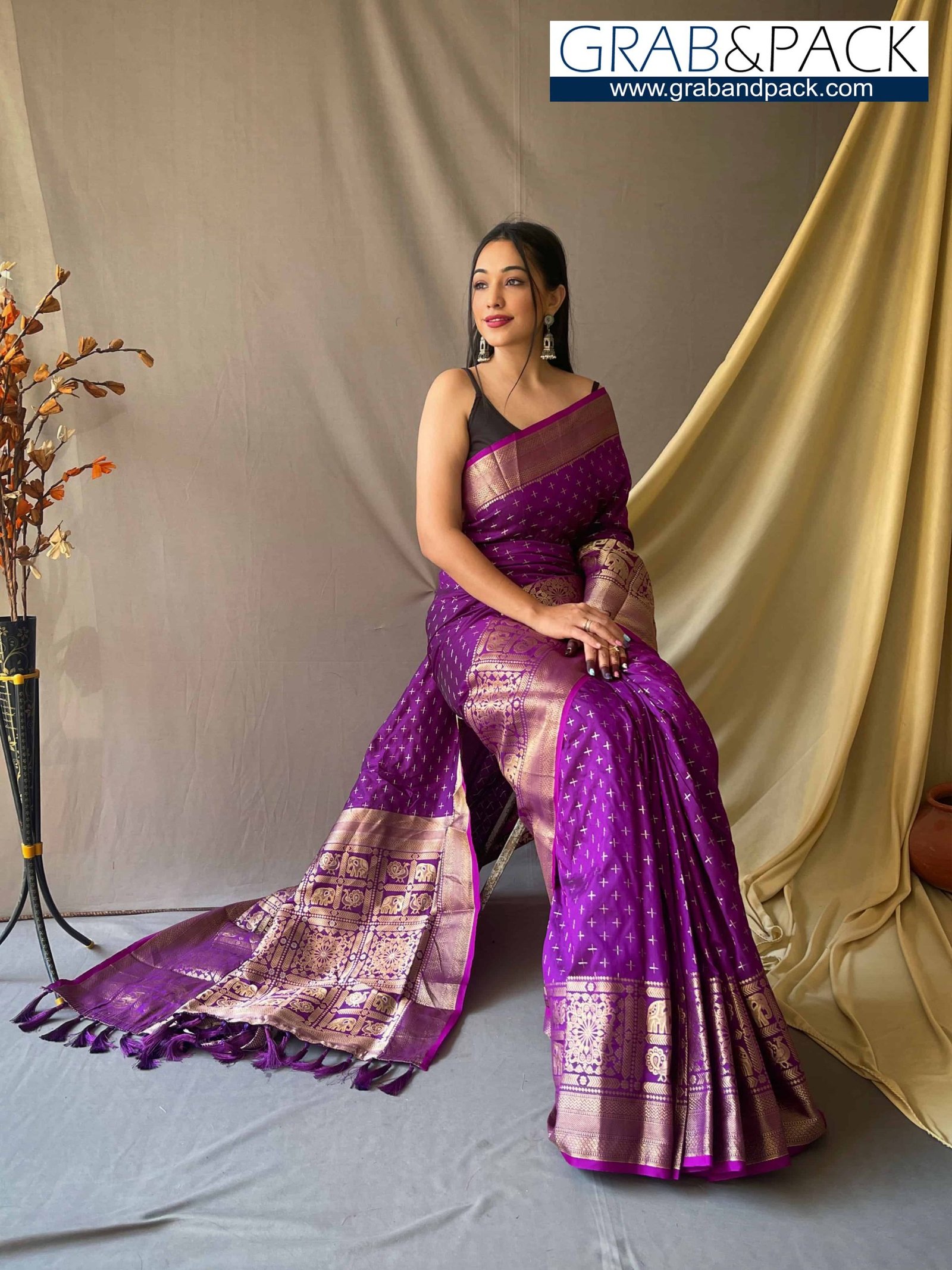 Trendy Soft Silk Woven Saree GNP230003-2