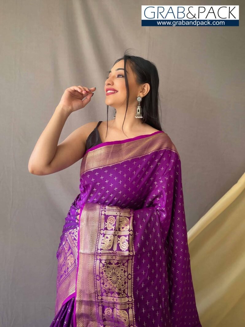 Trendy Soft Silk Woven Saree GNP230003-3