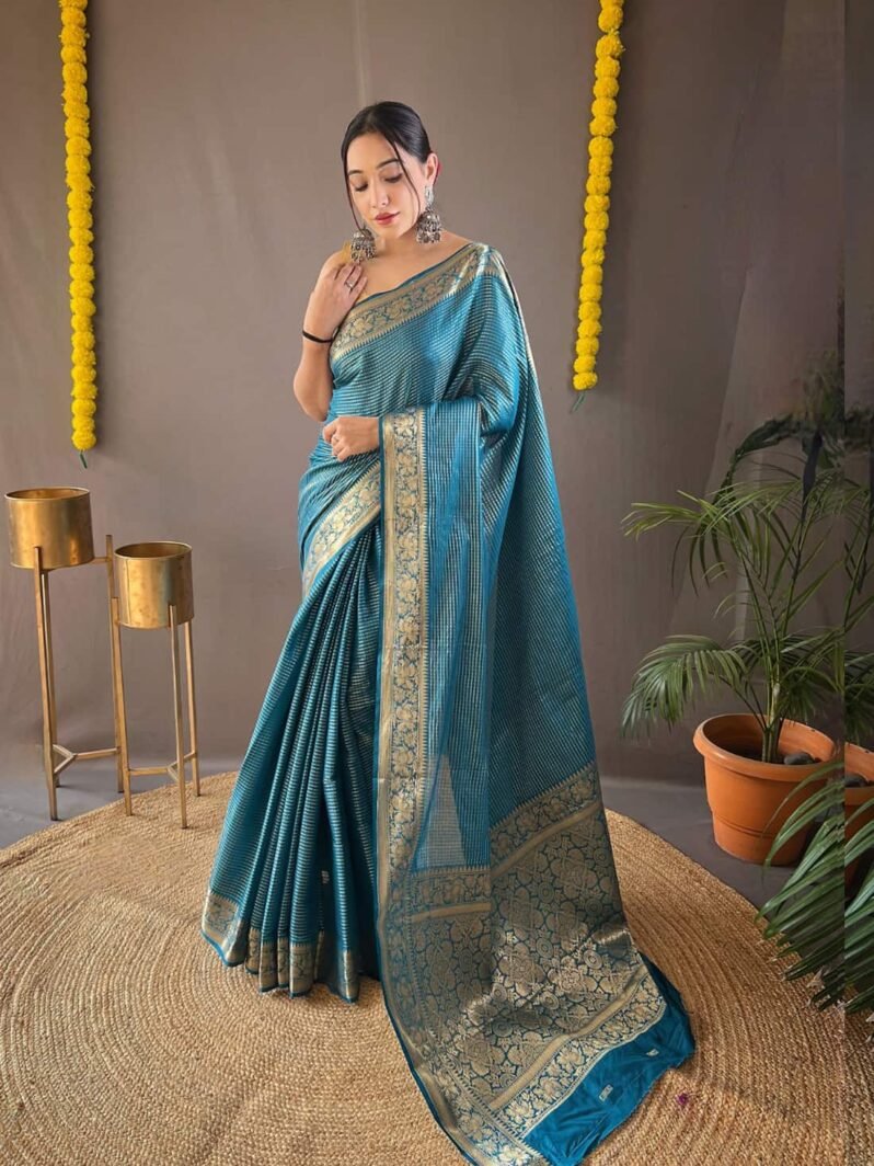 Woven Art Silk Saree in Blue GNP230019
