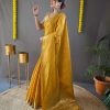 Woven Art Silk Saree in Yellow GNP230020-2