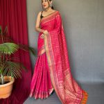 pink Patola Silk Saree With Patola Fusion GNP230011